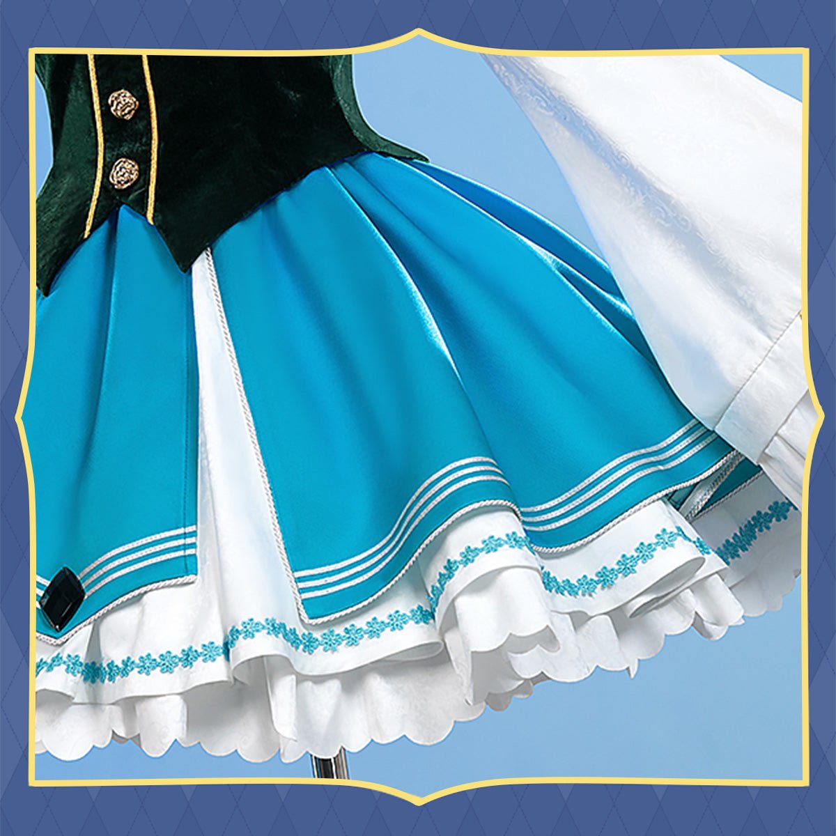 Hatsune Miku Vocaloid Rabbit White Blue Cute Dress Cosplay Costume - Qcoser