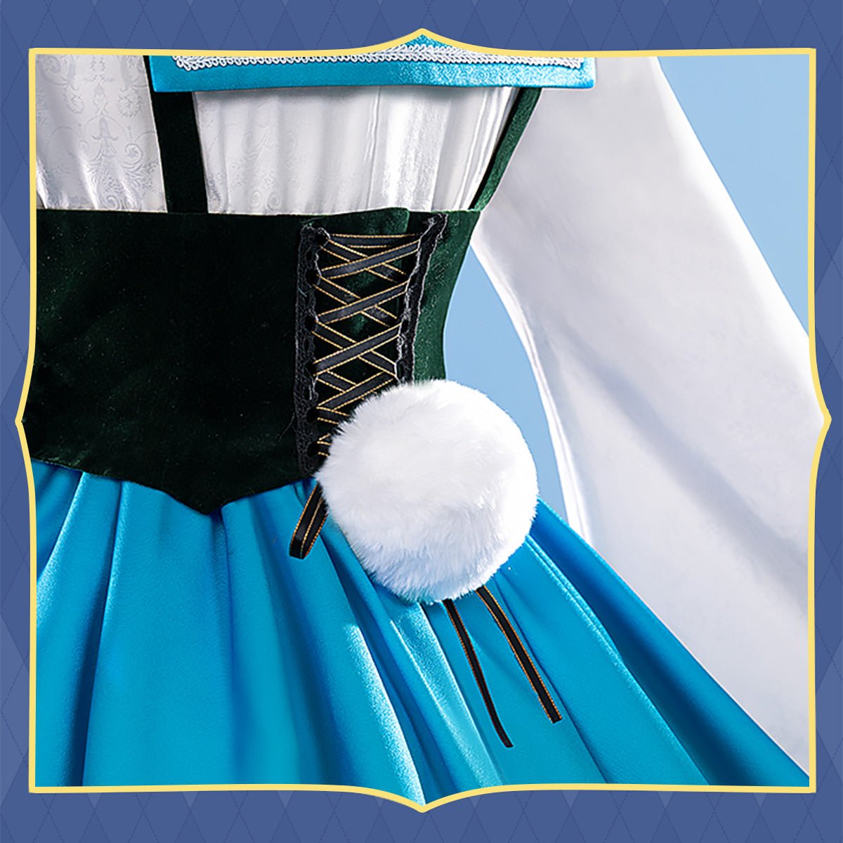 Hatsune Miku Vocaloid Rabbit White Blue Cute Dress Cosplay Costume - Qcoser